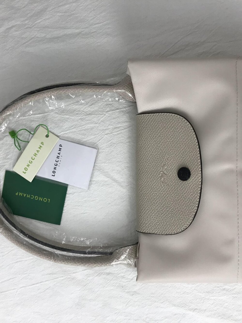Longchamp Le Pliage Original Large Shoulder Nylon Bag Tote IN OFF WHITE - Picture 2 of 9